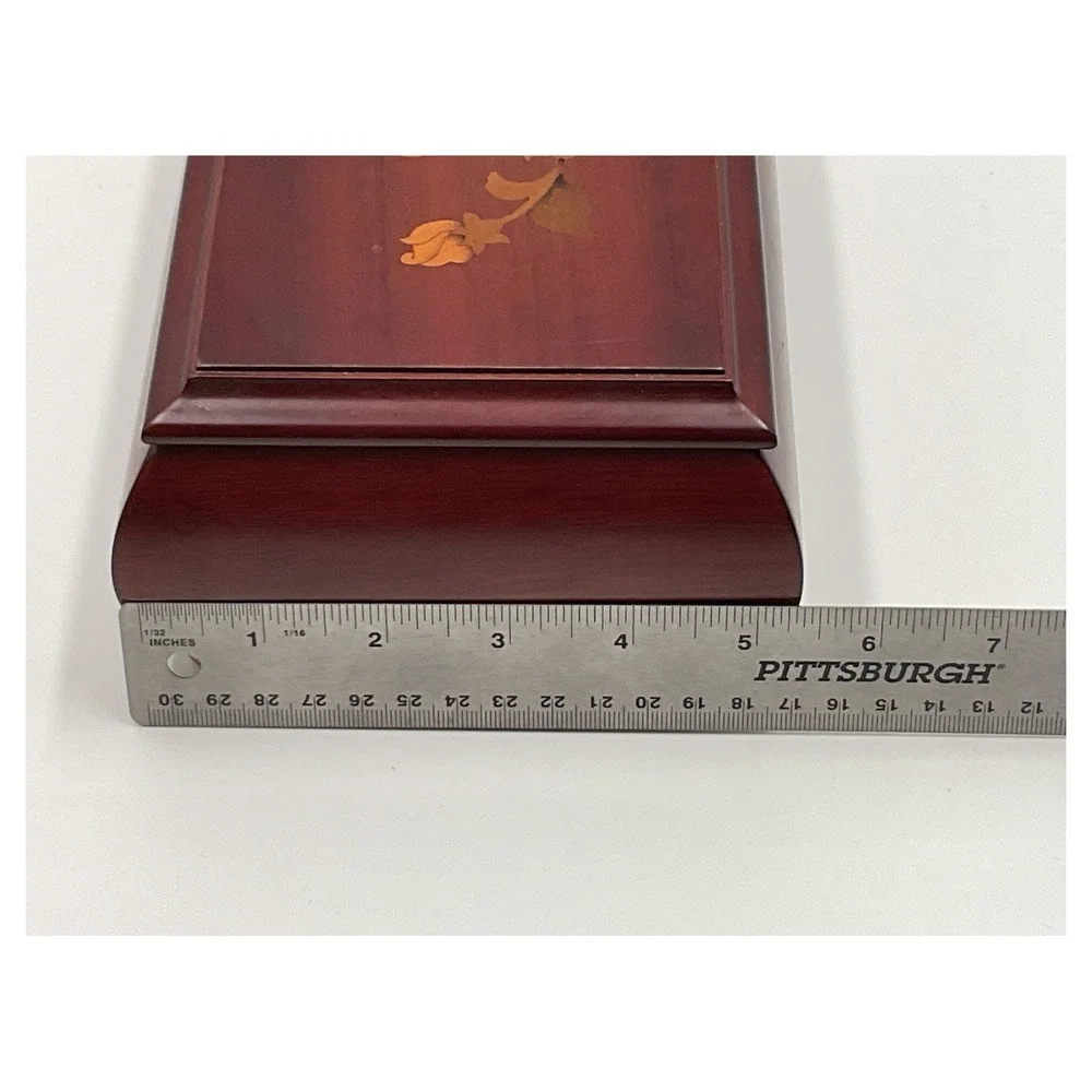 Vintage Reuge Musical Jewelry Box The Magic‎ Flute Inlay Wood
